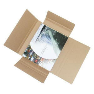 Multi-depth easy-fold mailers for shipping books, catalogs, photos and other printed material